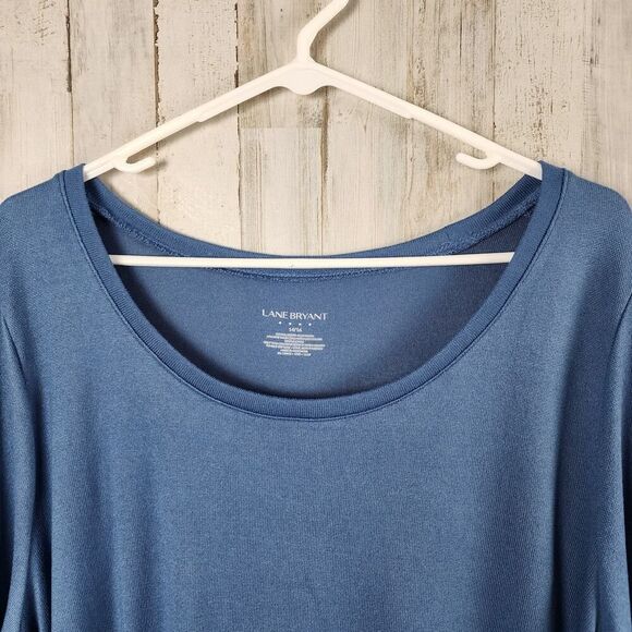 Lane Bryant Knit Long Sleeve Tunic Top Blue Size 14/16 - Picture 5 of 9